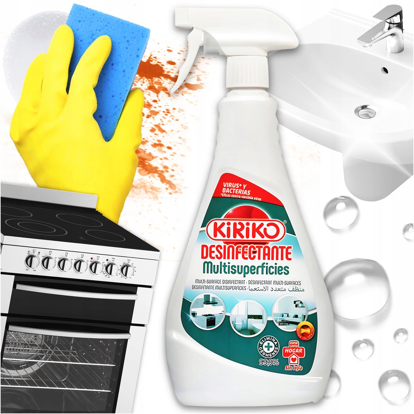 Uniwersalny środek czyszczący i dezynfekujący spray 750ml Kiriko